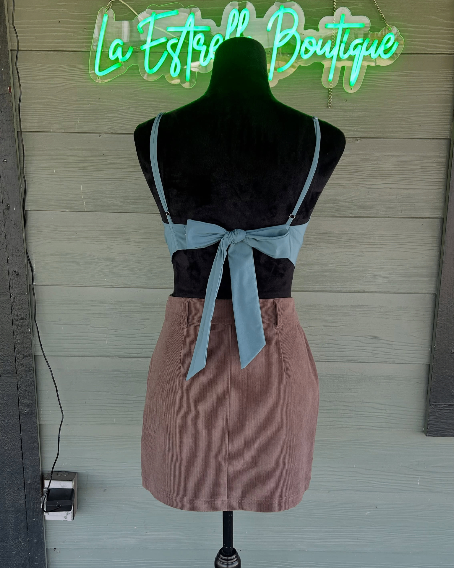 Dusty Blue Bow-Back Set