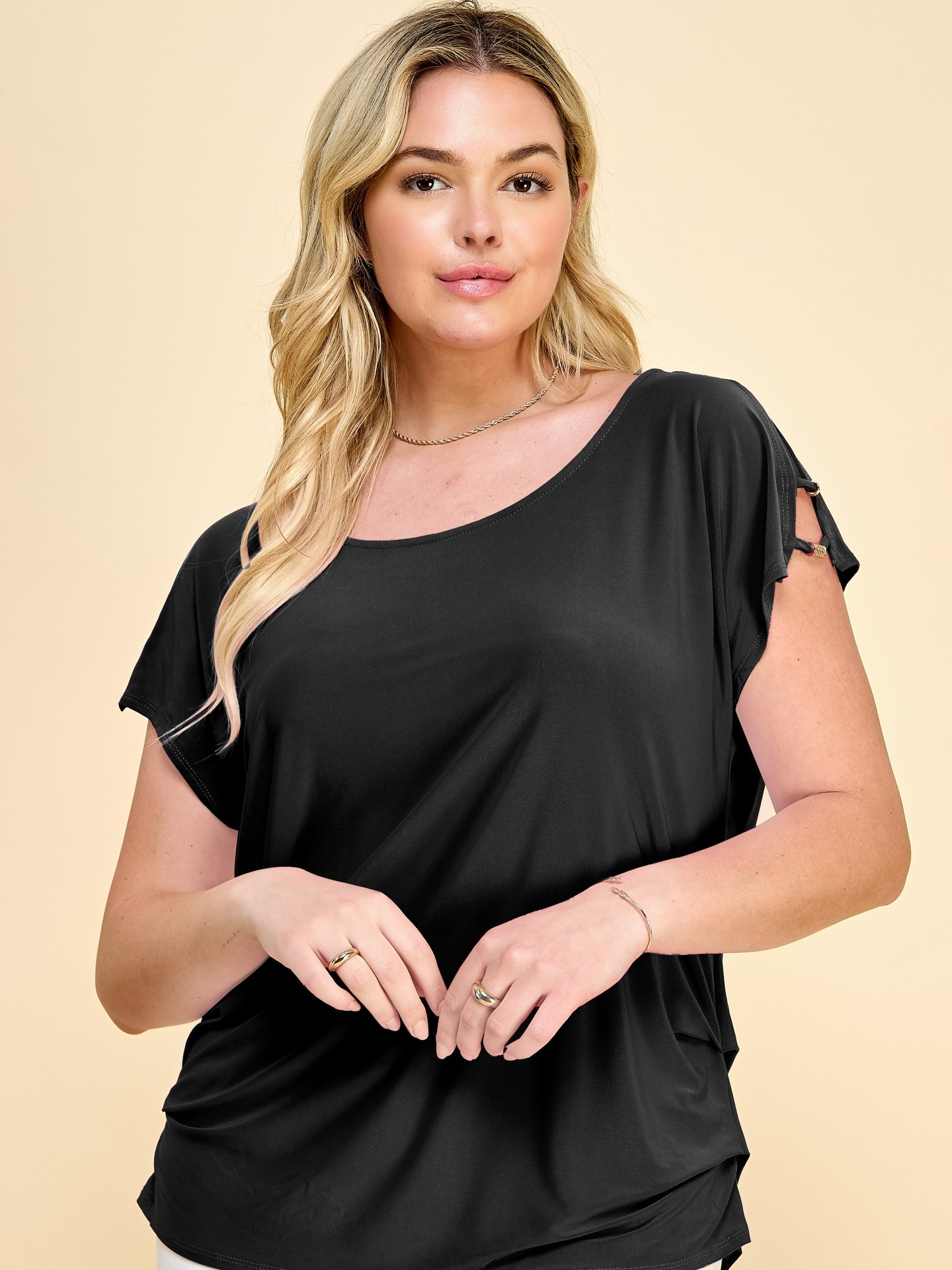 Black Draped Everyday Top